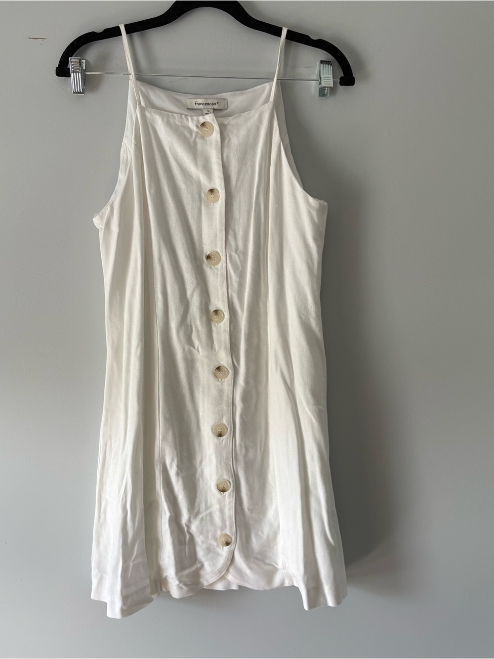 NWT Button-Front White Mini Dress Costal Cottage Core Size Small